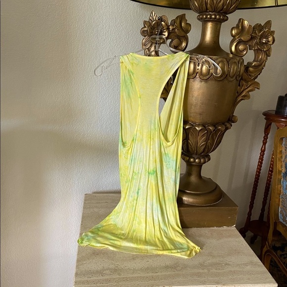 YOUNG FABULOUS & BROKE tie-dye front knot draping tank top, Sz XS - Picture 3 of 6